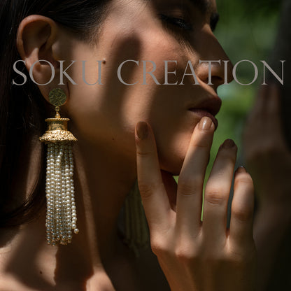 Gold plated Unique Designer Cocktail Earring