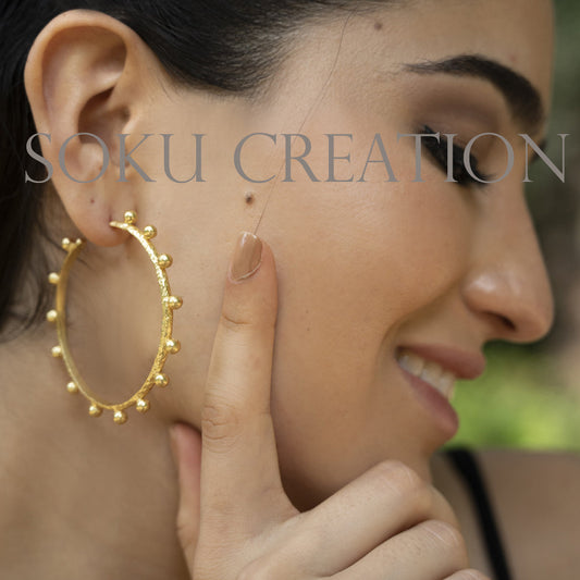 Gold plated Designer Hoops Earring