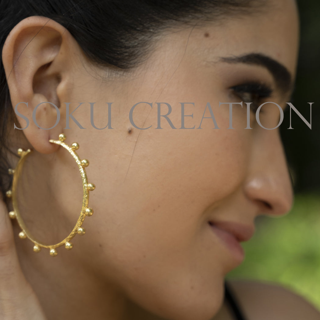 Gold plated Designer Hoops Earring