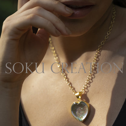 Gold plated Heart Shape Gemstone Jewelry Set