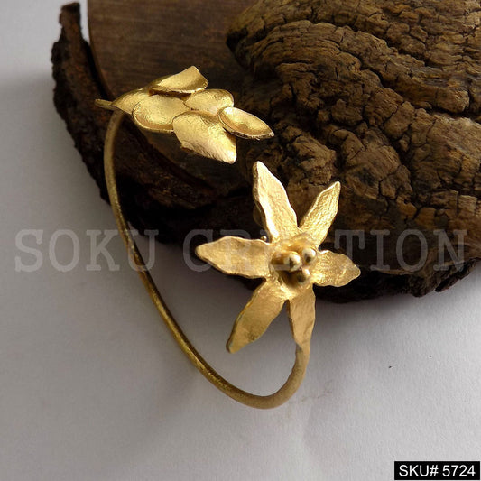 Gold Plated Flower Unique Designer Cuff SKU5724