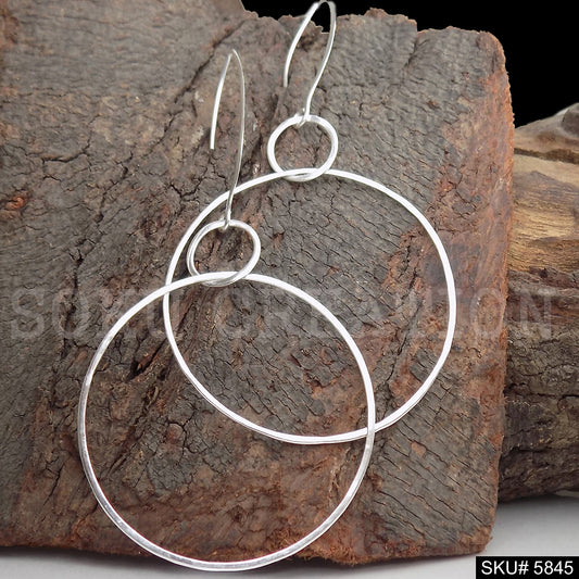 Silver plated Handmade Designer Rounded Ear Wire Earring SKU5845