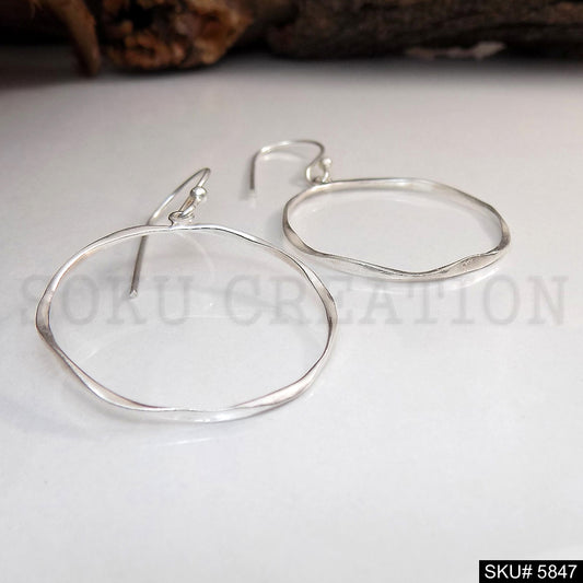 Silver plated Handmade Designer Rounded Ear Wire Earring SKU5847