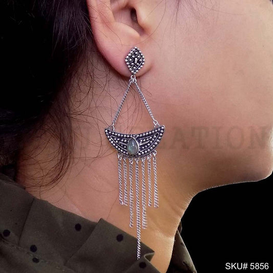 Silver plated Handmade Designer Vintage Style Drop and Dangle Earring SKU5856
