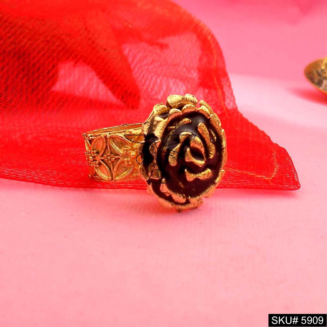 Gold Plated Rose Flower Designer Ring SKU5909