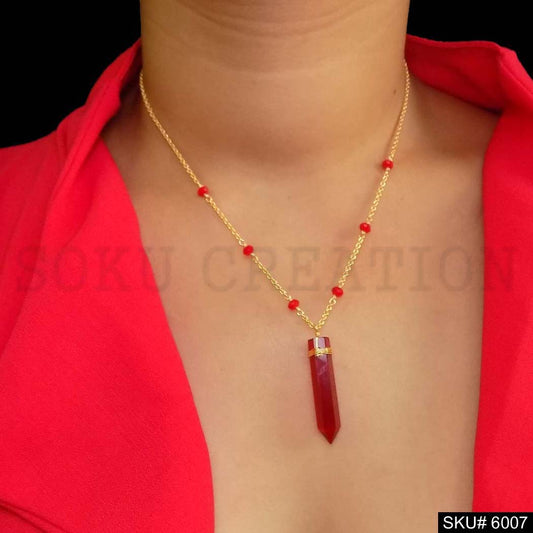 Gold Plated Lovely Red Charm With Chain SKU6007