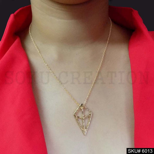 Gold Plated Statement Style Pendant Charm With Chain SKU6013