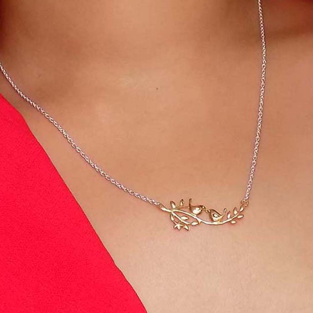 Gold Plated Chain Necklace with Birds in  Chain Necklace SKU6014