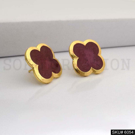 Gold plated Statement Design Flower Style Stud Earring SKU6054