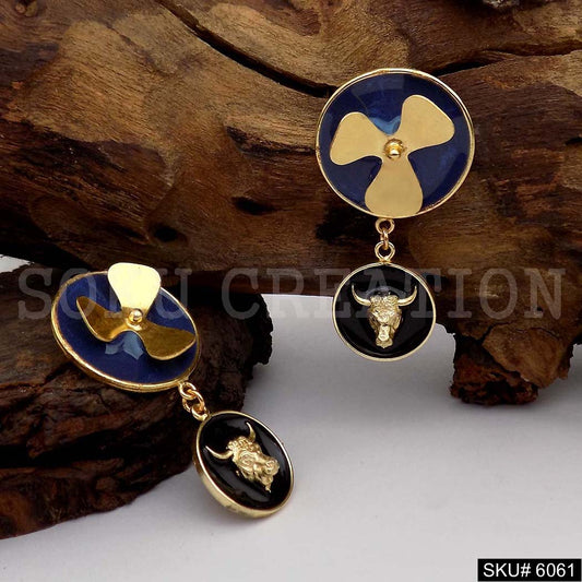 Gold plated Handmade Design Flower Drop and Dangle Earring SKU6061
