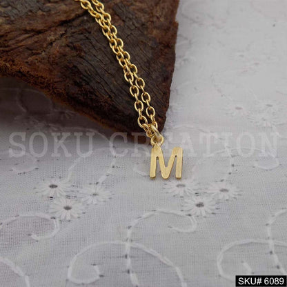 Gold Plated Alphabet A to Z Letters Charm With Chain SKU6089