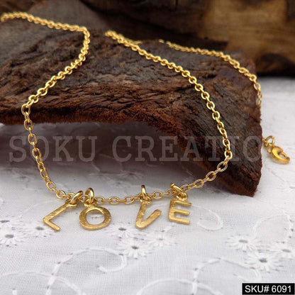 Gold Plated Alphabet L O V E Letters Charm With Chain SKU6091