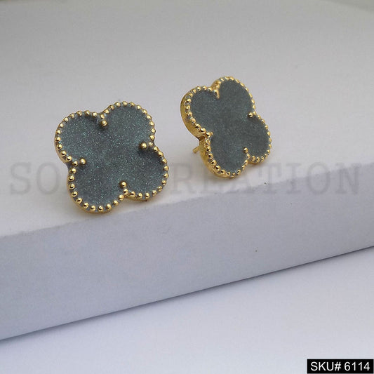 Gold plated Handmade Design Flower Style Stud Earring SKU6114