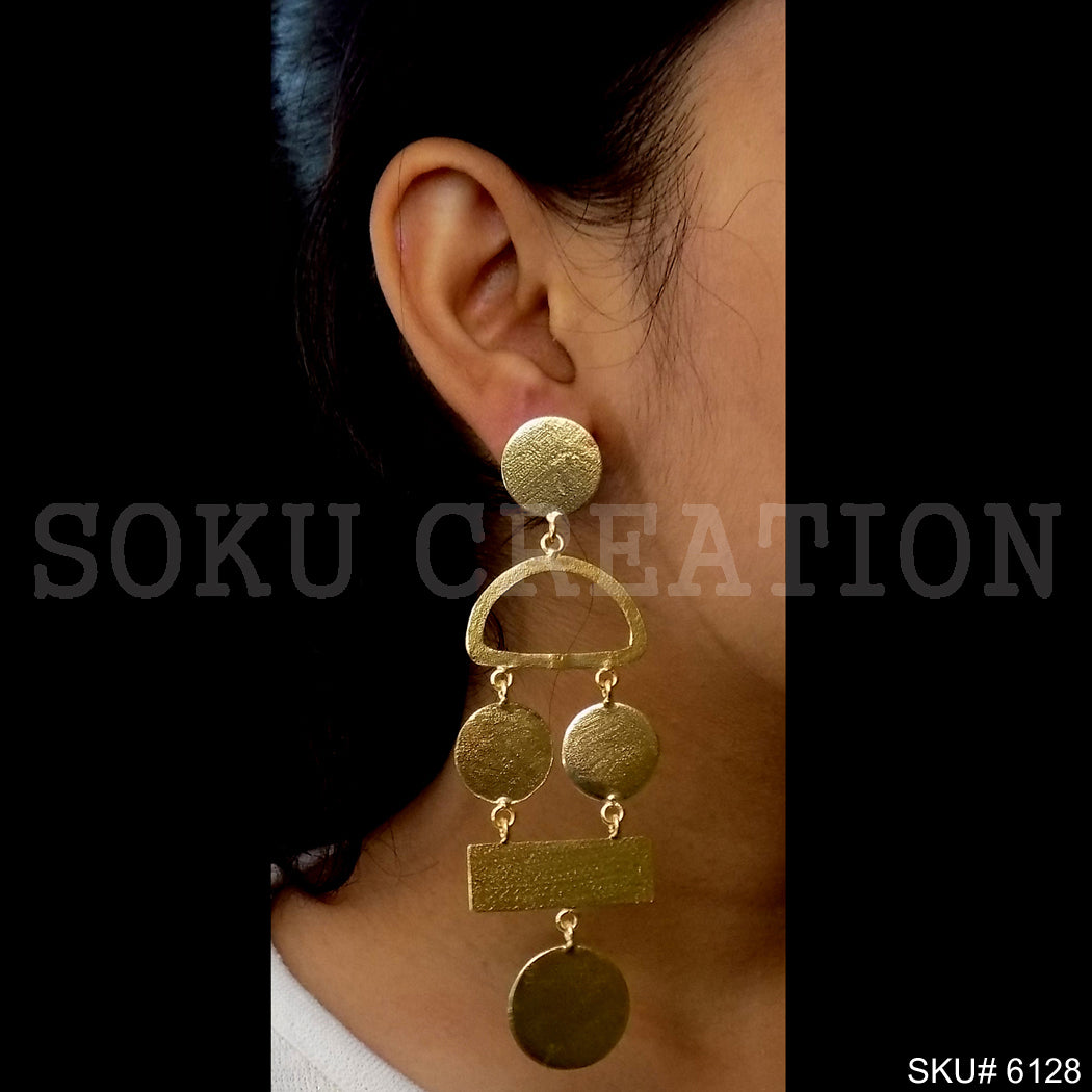 Gold plated Designer Statement Drop and Dangle Earring SKU6128