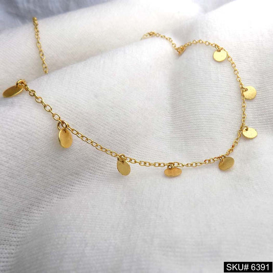 Gold Plated Chain With Unique Statement Rounded Charms Necklace SKU6391