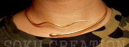 Gold Plated Unique Snake Vintage Collar Necklace SKU6459