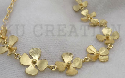 Gold Plated Handmade Flower Necklace SKU6664
