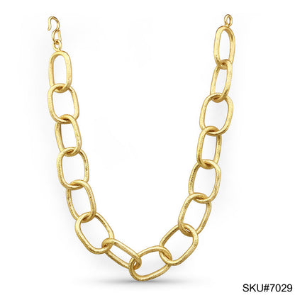 A Thick Broad Chain Choker in Gold Plated  SKU7029