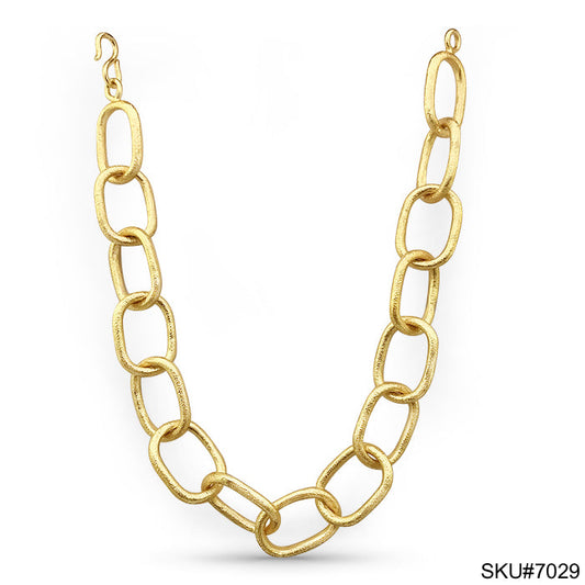 A Thick Broad Chain Choker in Gold Plated  SKU7029