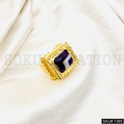 Copy of Gold Plated Handmade Multi Gemstone Ring SKU7385