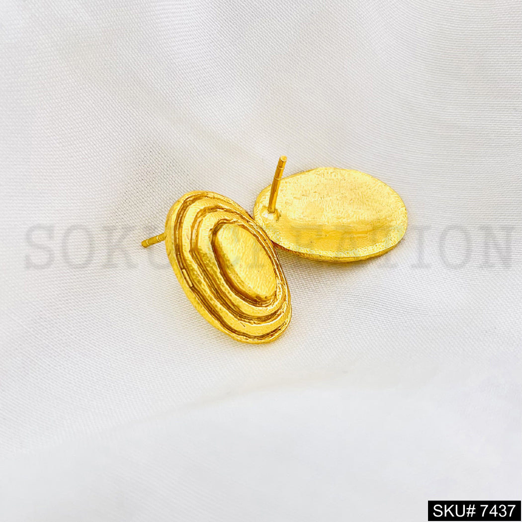 Gold Plated Unique Style of Handmade Stud Earrings SKU7437