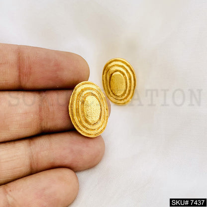 Gold Plated Unique Style of Handmade Stud Earrings SKU7437