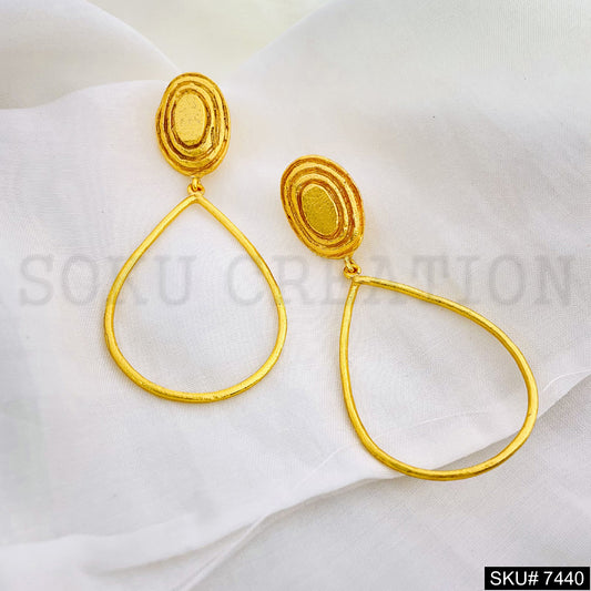 Gold Plated Unique Drop shape Style of Handmade Drop and Dangle Earrings SKU7440