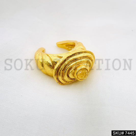 Gold Plated Unique Golden Stone Style of Adjustable Handmade Ring SKU7445