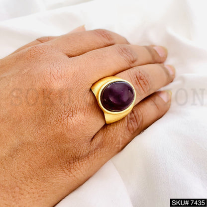 Gold Plated Statement Purple Stone Designer Cuff SKU7450