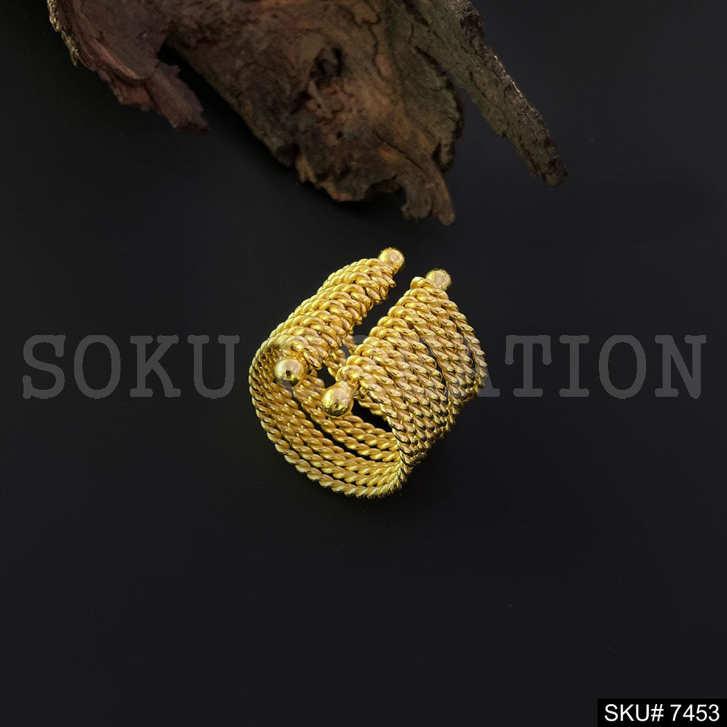 Gold Plated Multi Layer of Twisted Wire of Ring SKU7453