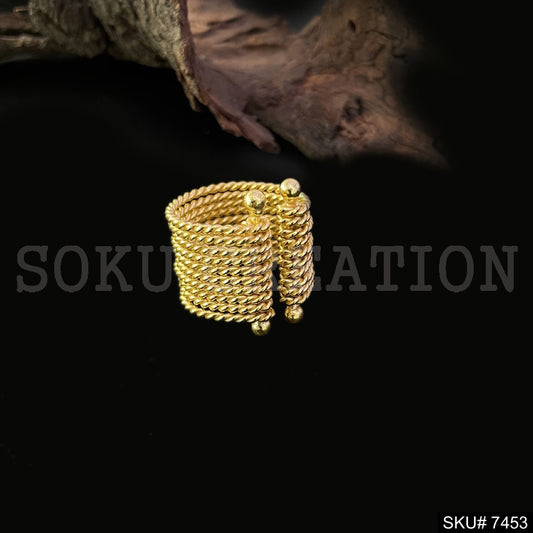 Gold Plated Multi Layer of Twisted Wire of Ring SKU7453