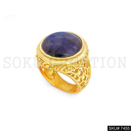 Gold Plated Filigree Labradorite Stone Ring SKU7455