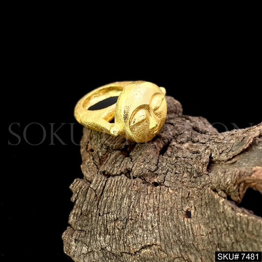 Gold Plated Handmade Goddess Face Design of Ring SKU7481