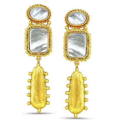 Unique Designer pearl Dangle Earrings in 18kGold- Plated SOKU7575