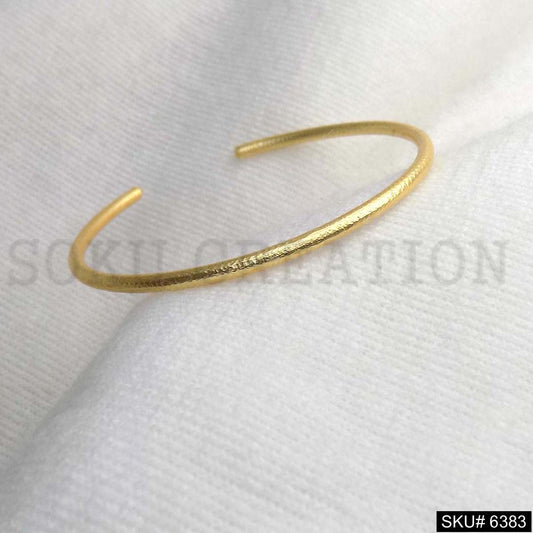 Gold Plated Plain Curved Round Shape Handmade Design of Cuff SKU6383