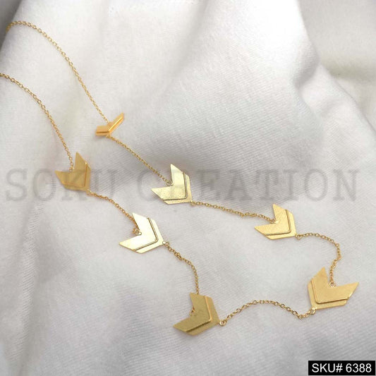 Gold Plated Chain With Unique Statement Necklace SKU6388