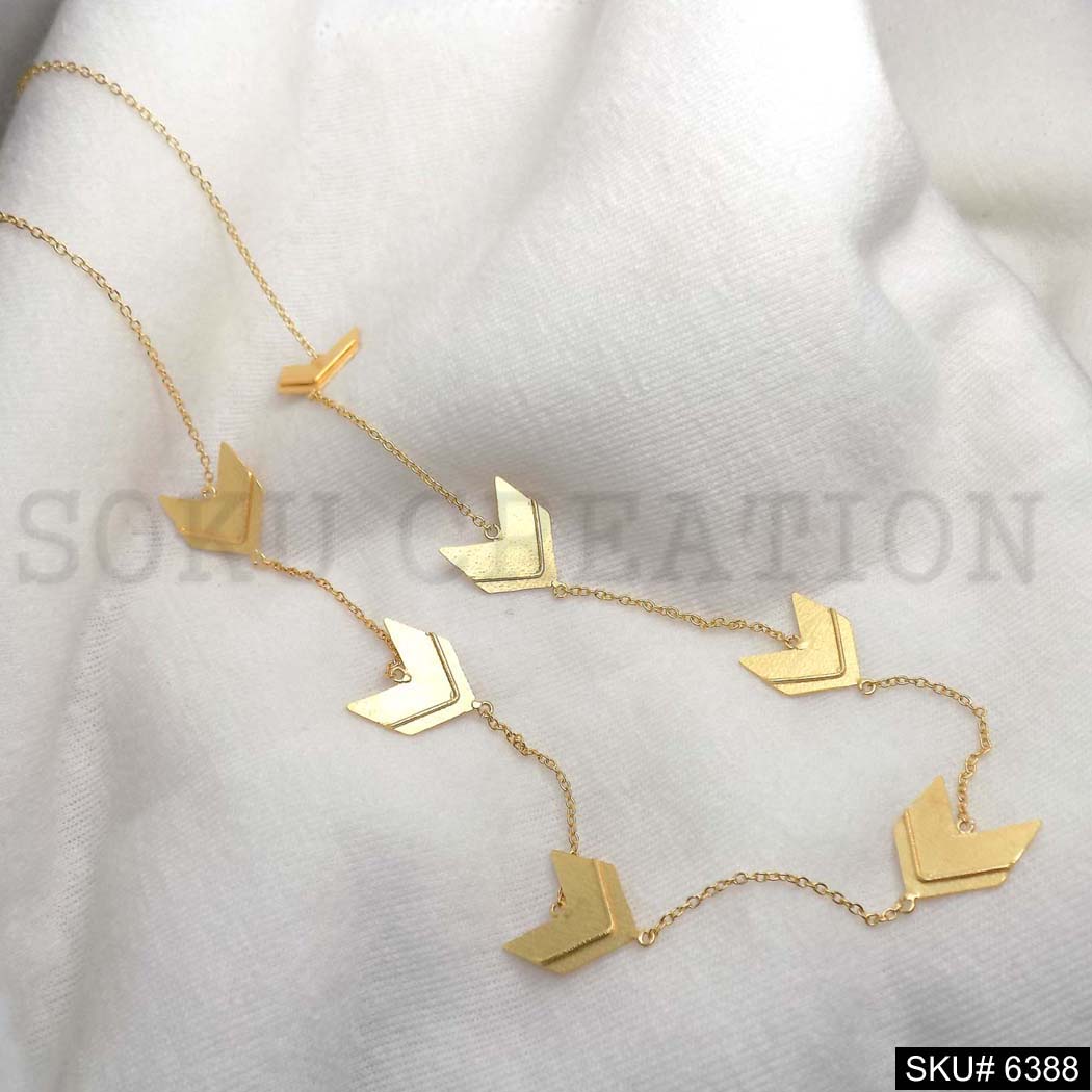 Gold Plated Chain With Unique Statement Necklace SKU6388