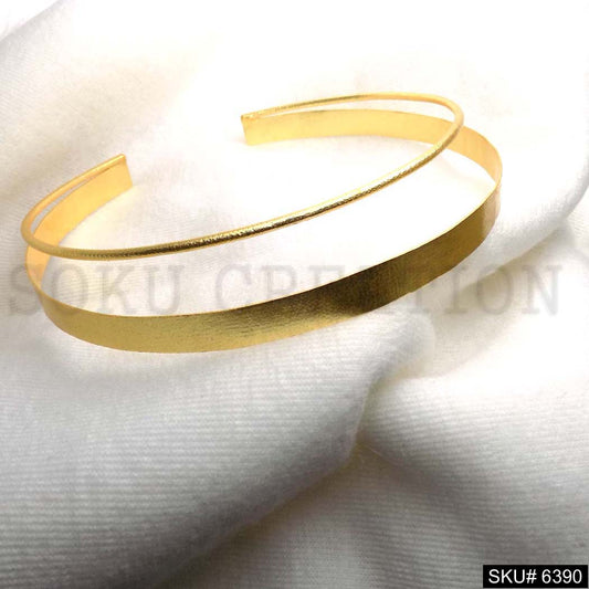 Gold Plated Plain Round Shape Two Layer Handmade Design of Cuff SKU6390