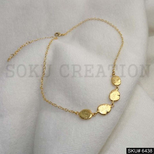 Gold Plated Chain Necklace with Abstract Small  Light Wight Necklace SKU6438