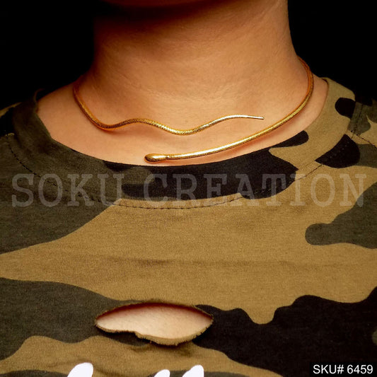 Gold Plated Unique Snake Vintage Collar Necklace SKU6459