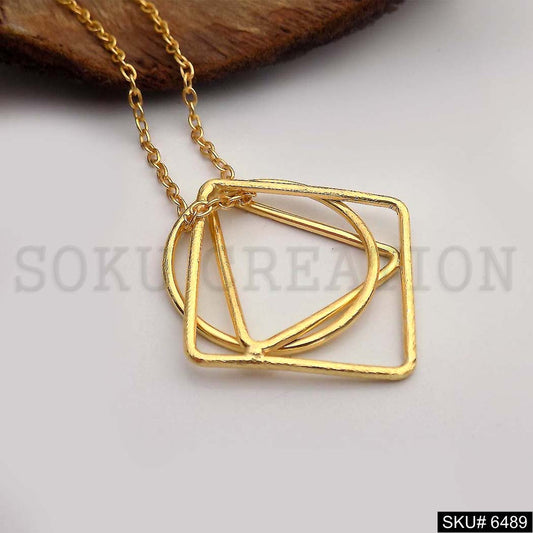 Gold Plated Chain with Designer Statement Pendant SKU6489