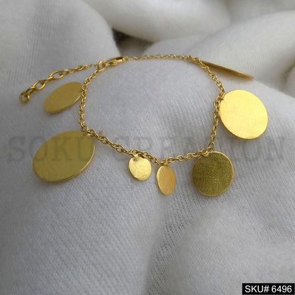 Multi Round Charms of Bracelet in Gold Plated SKU6496