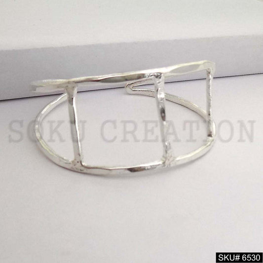 Silver & Metal Plated Delicate Statement Design of Unique Cuff SKU6530