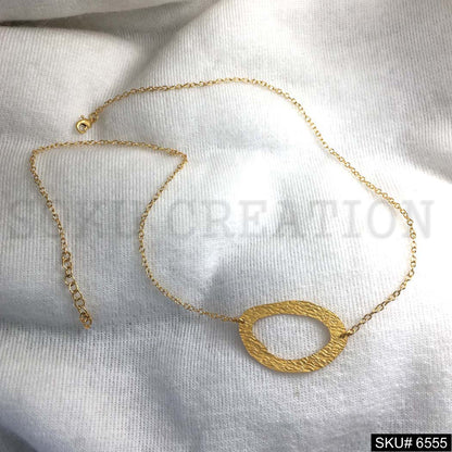 Gold plated Plain Unique Charm necklace SKU6555