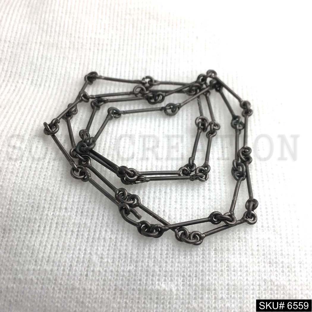 Black Metal plated Plain Chain  SKU6559