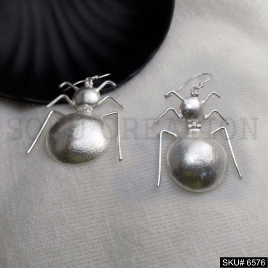 Silver plated Unique Statement Big Ant Style Ear Wire Earrings SKU6576