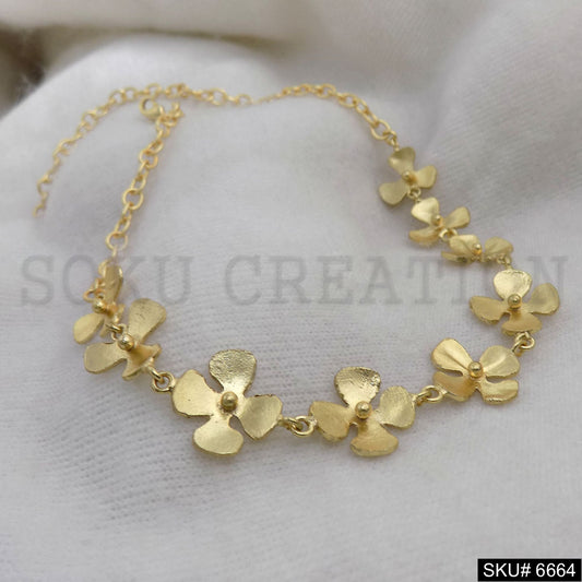 Gold Plated Handmade Flower Necklace SKU6664