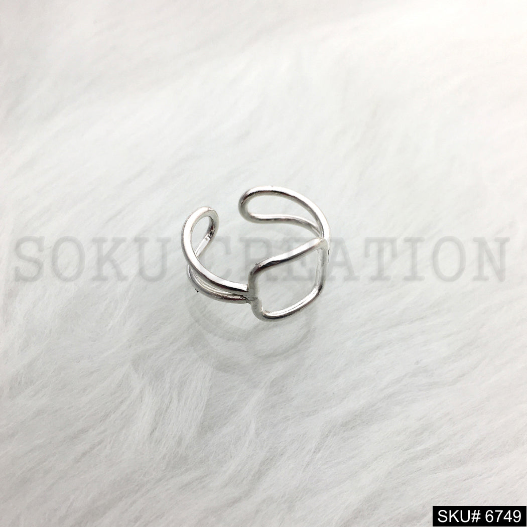 Silver Plated Unique Statement Plain Designer Handmade Ring SKU6749