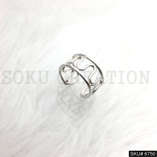 Silver Plated Unique Statement Plain Designer Handmade Ring SKU6750