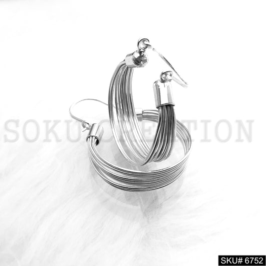 Silver Plated Multi Wire Designer Hoop of Earrings SKU6752
